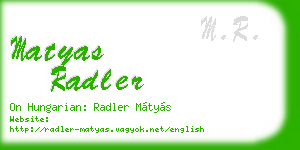 matyas radler business card