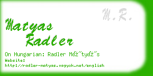 matyas radler business card